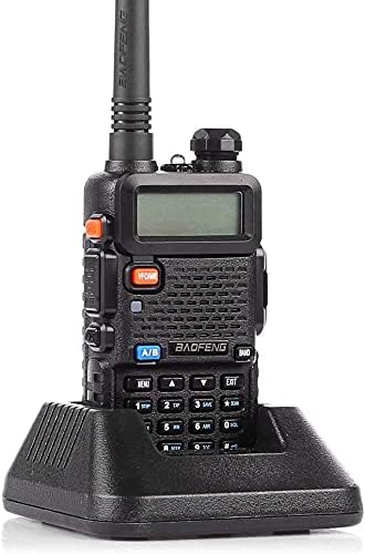 UV5R baofen gWalkie Talkie VHF UHF FM Radio with Dual Band Radio, Black (1 pc) 1800mAh Li-ION Battery
