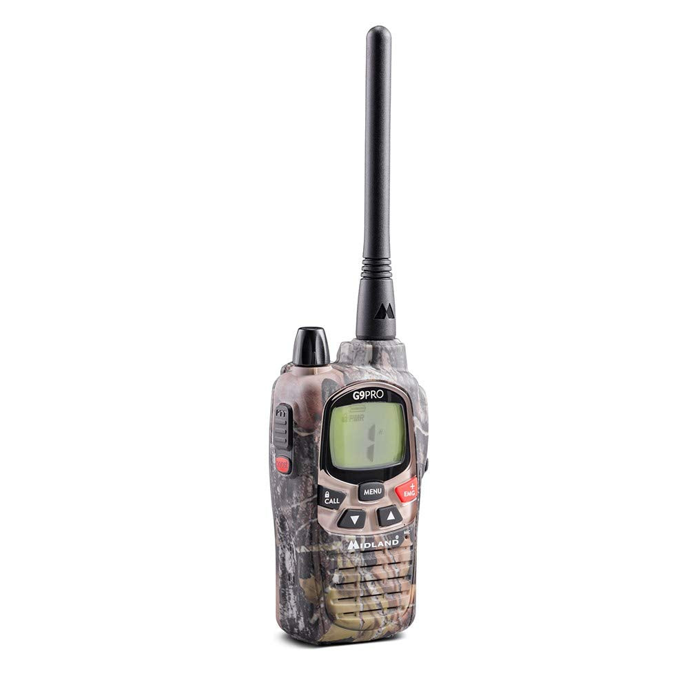 Midland G9 Pro Dual Band Radio Talkie Walkie 1 Émetteur-Récepteur 40 Canaux PMR446 et 69 Canaux LPD , 4 Batteries Rechargeables AA 1.2V/1800 mAh Ni-MH, Chargeur et Clip de Ceinture