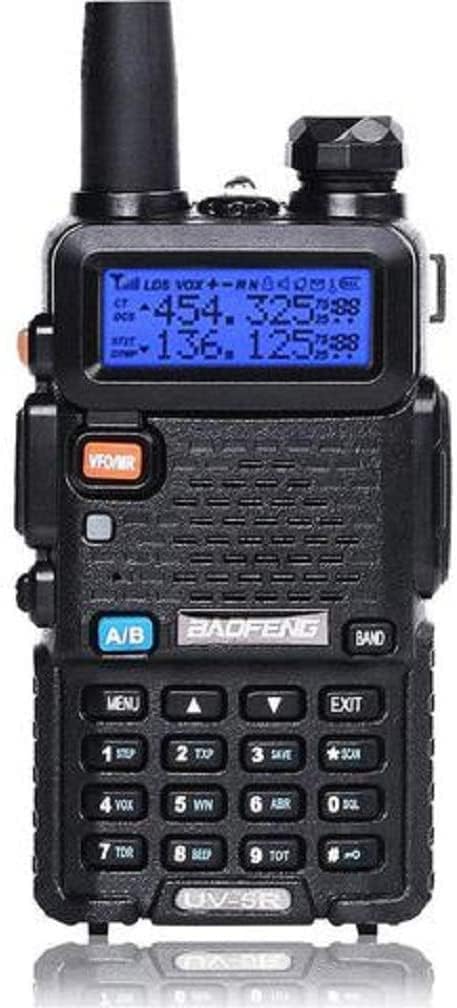 UV5R baofen gWalkie Talkie VHF UHF FM Radio with Dual Band Radio, Black (1 pc) 1800mAh Li-ION Battery