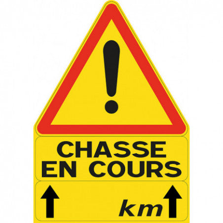 Triangle signalisation chasse en cours